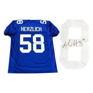 Mark Herzlich Autographed/Hand Signed New York Giants Blue Jersey 