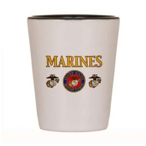  Shot Glass White and Black of Marines United States Marine 
