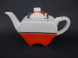 Art Deco Retro Fraunfelter China Coffee Tea Pot, Sugar Creamer Milk 