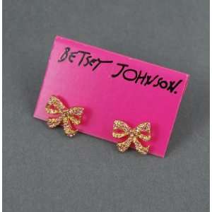  Betsey Johnson Gold Bow Earrings 