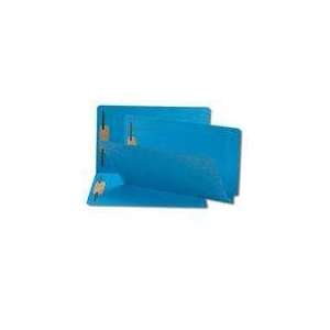  End Tab File Folder With Fasteners, Position 1 and 3, Blue 