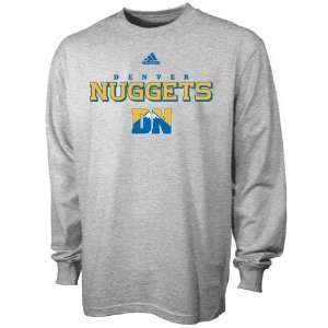  adidas Denver Nuggets Ash True Court Long Sleeve T shirt 