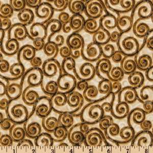   Metallic Swirls Ivory Fabric By The Yard Arts, Crafts & Sewing
