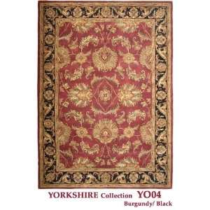  MER Yorkshire YO04 Burgundy Black 5 X 8 Area Rug