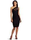 Nwt London Times Black Lace Overlay One Shoulder Cocktail Party Dress 
