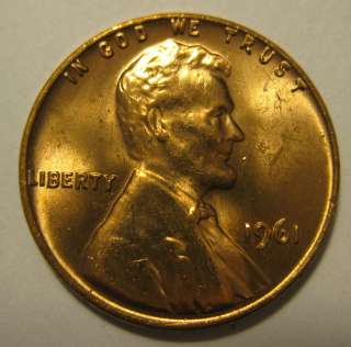 1961 P Lincoln Memorial Cent Penny BU Uncirculated RED  