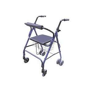  1011 2 Alum Rollator Push Down Brake Blue Wheel Chair 