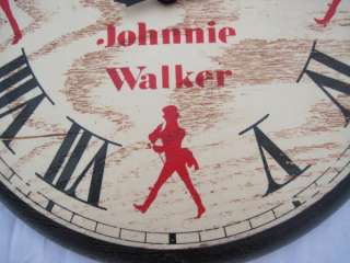 JOHNNIE WALKER Wall Clock Rustic Barrel Look VERY RARE  