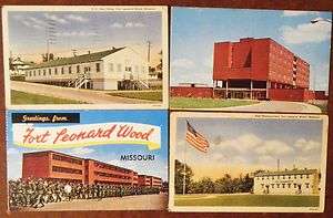 Lot Of 4 Fort Leonard Wood MO Vintage Postcards Missouri  