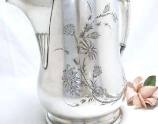    Gorgeous Huge VICTOR Silver Lemonade Or Water PITCHER 1890s  