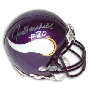  Autographed Jim Marshall Minnesota Vikings Mini Helmet 