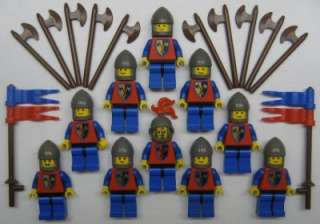 10 LEGO CASTLE AXE CRUSADERS MINIFIGS LOT knights royal lion dragon 