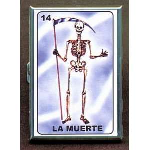LOTERIA SKELETON MEXICAN CARD ID Holder Cigarette Case or Wallet Made 