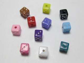 200 Mixed Colour Acrylic Dice Spacer Cube Beads 6X6mm  