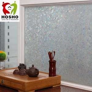 Decorative Privacy 3D Laser Static Glass Window Film Colorful Ice 35 