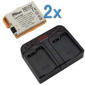  LP E8 Camera Dual Battery Charger + 2x LP E8 Lithium Ion Battery 