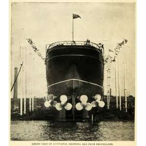  1907 Print Lusitania Ship Propeller British Ocean Liner 