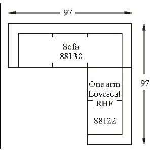  Lind 881 2 Sectional Sofa Arrangement (2 pieces) (Price is 