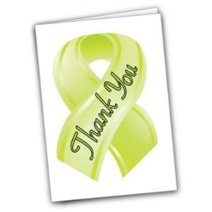  Lime Green Ribbon Cards  Small Thank You (12 Cards 