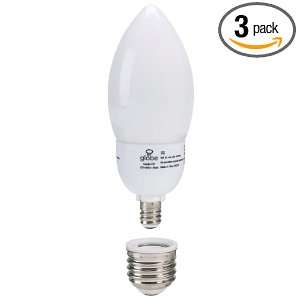   Light Bulb, Candelabra Base with Medium Base Converter, 3 Pack Home