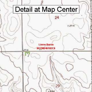  USGS Topographic Quadrangle Map   Liens Dams, North Dakota 