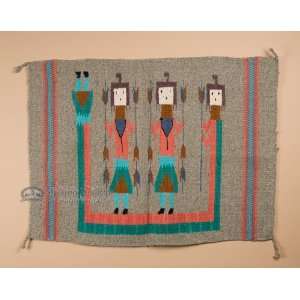   Southwestern Yei Tapestry Rug 30x 40  Kachinas (8)