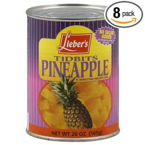 Liebers Tidbit Pineapple, 20 Ounce (Pack of 8)  Grocery 