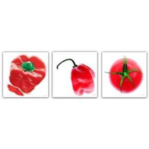 Trio Legumes Rouges (triptych)   Poster by Guillaume Plisson (36x12)