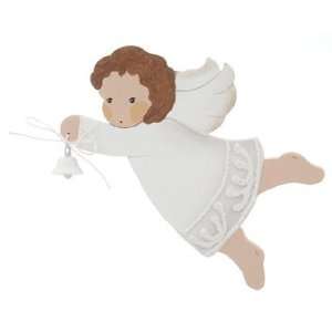  White Angel with Bell Christmas Ornament