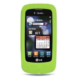  LG Sentio GS505 Silicone Skin   Green Cell Phones & Accessories