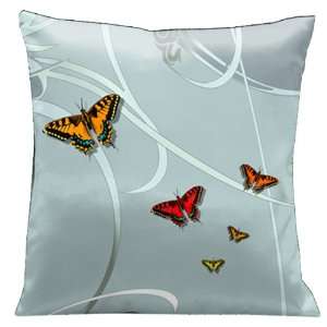 Lama Kasso Butterflies and Scrolls on Glass Colored 18 Inch Square 
