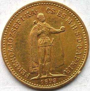 Hungary Kingdom 1893 Jozasf 10 Korona Gold Coin  