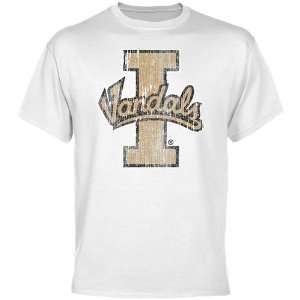  Idaho Vandals White Distressed Logo Vintage T shirt 