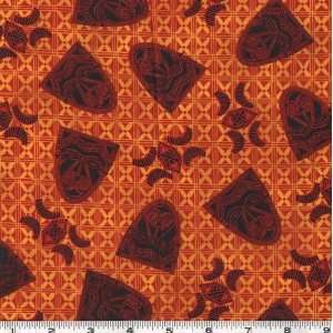  45 Wide Kenta Orange Fabric By The Yard Arts, Crafts 
