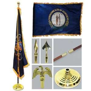  Kentucky 3ft x 5ft Flag, Flagpole, Base, and Tassel Patio 