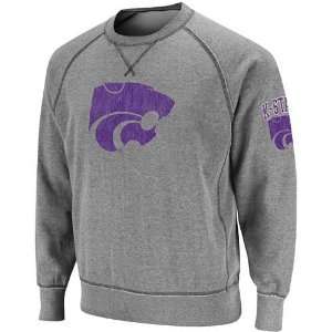   State Wildcats Ash Outlaw Crew Sweatshirt (Large)