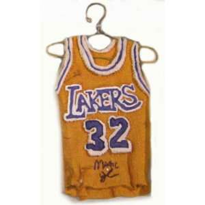 Magic Johnson Los Angeles Lakers Autographed Mini Resin Jersey  