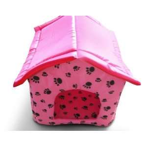  Pet Dog Cat Bed House w/ Paw Print Large   Pink Kitchen 