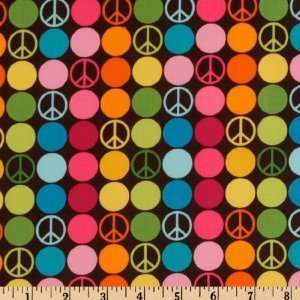  44 Wide Peace Dots Creamsicle Fabric By The Yard Arts 