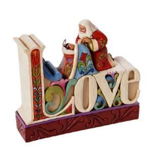  Jim Shore Love Plaque with Santa and Baby Jesus