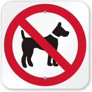  No Dog Symbol Aluminum Sign, 12 x 12