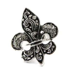  Ring french touch Fleur De Lys silver plated white. Jewelry