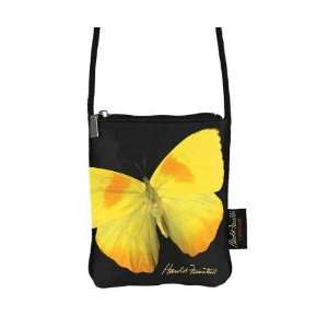  Slim Shoulder Bag   Yellow Butterfly Image on Both Sides 