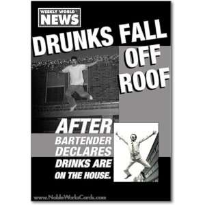   Fall Off Roof Humor Greeting Weekly World News