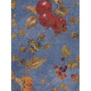  Apples, Grapes and Berries on Vine Wallpaper (Double Roll 