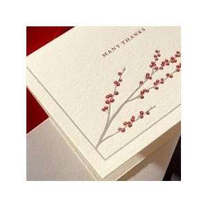  Letterpress Winterberry Holiday Thank You Notes Office 