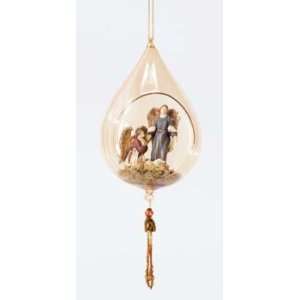    Glass Angels and Baby Jesus Christmas Ornament 