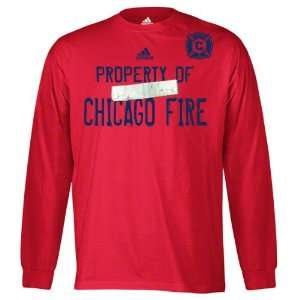   Fire adidas Red MLS Property of Chicago Fire Long Sleeve T Shirt