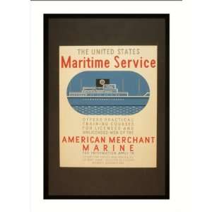  WPA Poster (M) The United States Maritime Service offers 