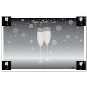  Champagne Glasses   Personalized Bridal Shower Placemats 